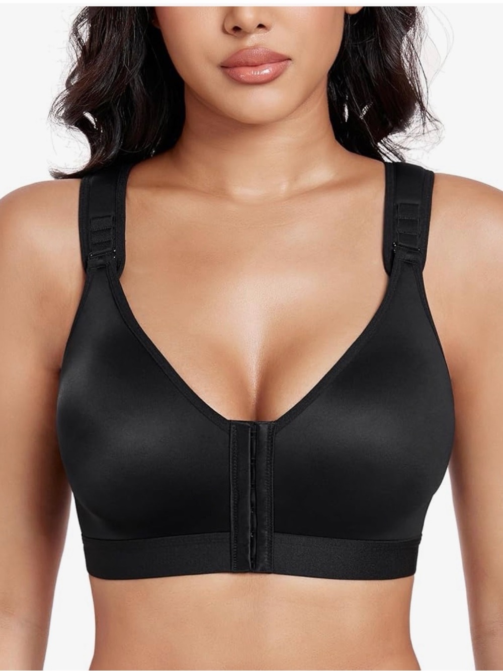 Black Front-Closure Wireless Comfort Bra